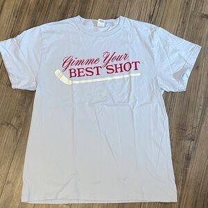 PINK Victoria's Secret Hockey T-Shirt gimme your best shot MED